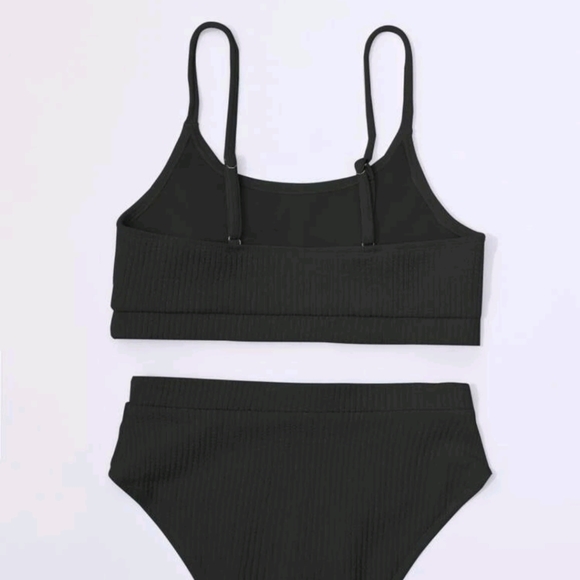SheIn Large Black Ribbed Bikini - Picture 2 of 3